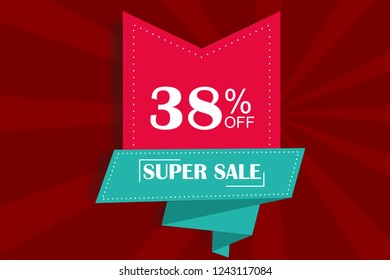 38% off discount promotion sale,  sale promo marketing.