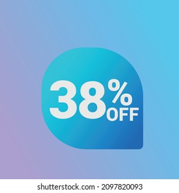 38% off Sale banner offer ad discount promotion vector banner. price discount offer. season sale promo sticker colorful background