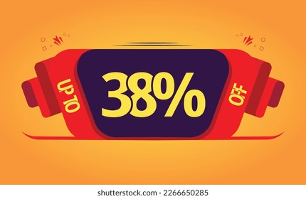 UP TO 38% OFF Super Sale. banner design.