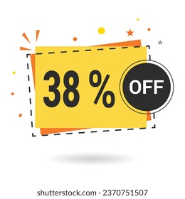 38 percent off. Vector design.