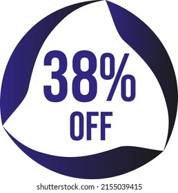 38 percent off vector violet blue circle format