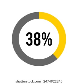 38% Prozent Diagrammmeter von Ready-to-Use für Webdesign, Benutzeroberfläche oder Infografik -