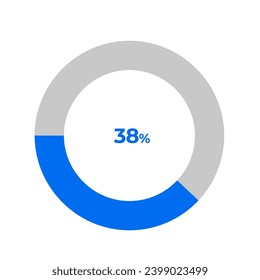 38 percent pie chart outline stroke vector illustration eps 