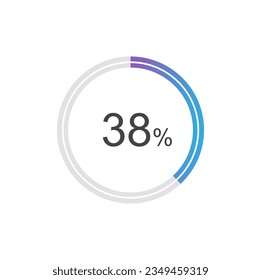 38 percent Update or loading symbol, 38% Circle loading icon template.