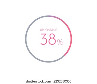 38 percentage uploading, pie chart for Your documents, reports, 38% circle percentage diagrams for infographics