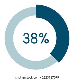 38 percent,circle percentage diagram vector illustration,infographic chart.