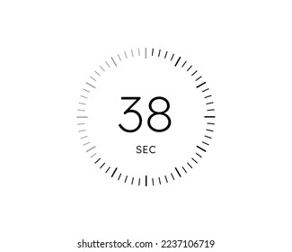 38 second timers Clocks, Timer 38 sec icon vector