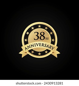 38 st th Anniversary celebrate logo vector template illustration. suitable for you.	
