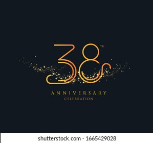 38 th anniversary celebration design template Vector.