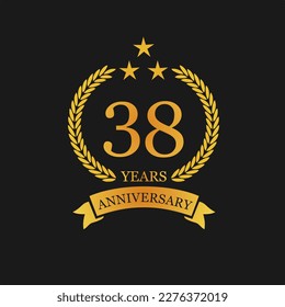 38 th Anniversary logo template illustration. suitable for you