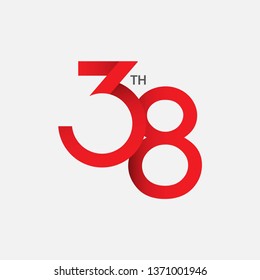 38 th Anniversary Vector Template Design Illustration