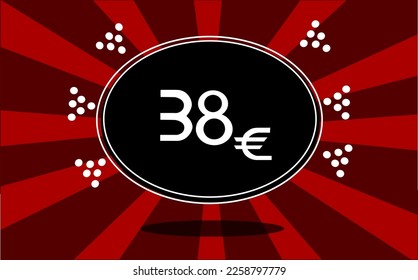 38 Є vector icon. thirty-eight euro symbol