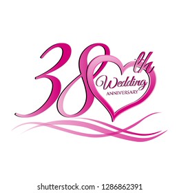 38 wedding anniversary graphics logo