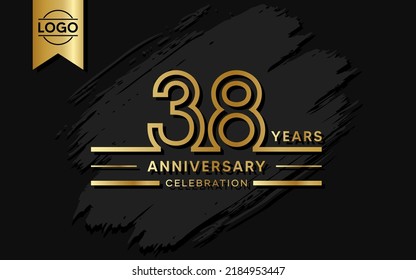 38 year anniversary celebration design template. vector template illustration