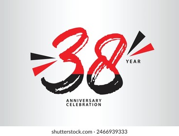 38 year anniversary celebration logotype vector, 38 number design, 38th Birthday invitation, anniversary logo template, logo number design vector, calligraphy font, typography logo, vector design