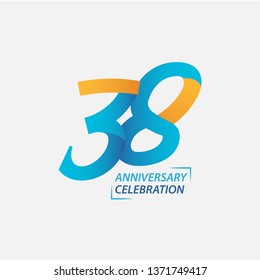 38 Year Anniversary Celebration Vector Template Design Illustration