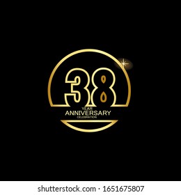 38 Year Anniversary celebration Vector Template Design Illustration
