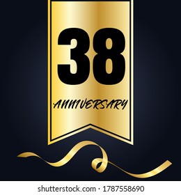 38 year anniversary celebration, vector design for celebrations, invitation cards and greeting cards