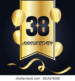 38 year anniversary celebration, vector design for celebrations, invitation cards and greeting cards