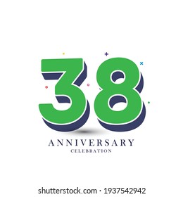 38 Year Anniversary Celebration Vector Template Design Illustration