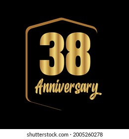 38 year anniversary celebration, vector design for celebrations, invitation cards and greeting cards