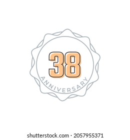 38 Year Anniversary Celebration Vector Badge. Happy Anniversary Greeting Celebrates Template Design Illustration
