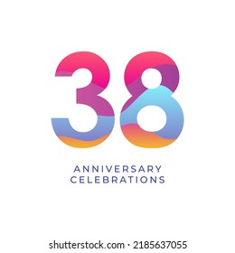 38 year anniversary design template. vector template illustration