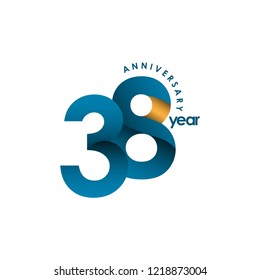 38 Year Anniversary Vector Template Design Illustration