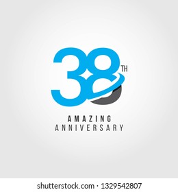 38 Year Anniversary Vector Template Design Illustration