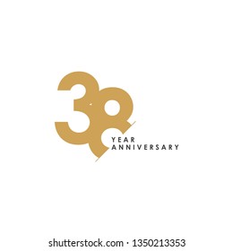 38 Year Anniversary Vector Template Design Illustration