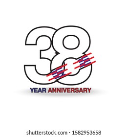 38 Year Anniversary Vector Template Design Stock Vector (Royalty Free ...