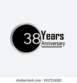 38 Year Anniversary Vector Template Design Illustration Back Circle White Background