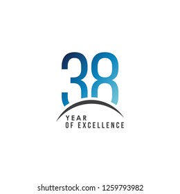 38 Year of Excellence Vector Template Design Illustration