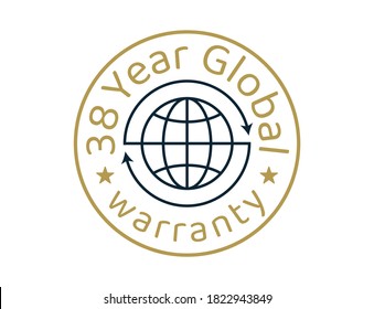 38 year global warranty images, 38 years worldwide warranty logos