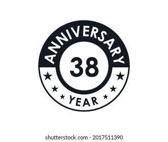 38 years anniversary badge vector design