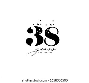 38 years anniversary or birthday celebration design template Vector.