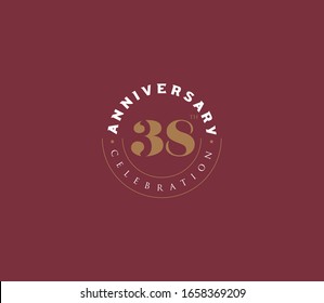 38 years anniversary or birthday celebration design template Vector.