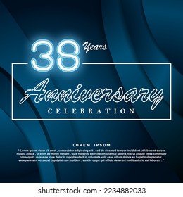 38 years anniversary celebration 3d vector template design illustration