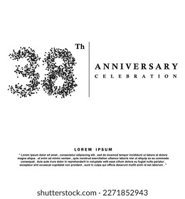 38 Years anniversary celebration 3d vector template design illustration