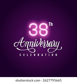 38 anos aniversário celebração 3d modelo de vetor ilustração 