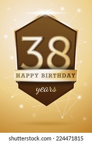 38 Years Anniversary Celebration Design Birthday Card