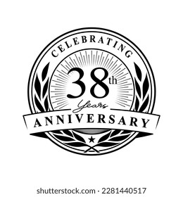 38 years anniversary celebration design template. 38th logo vector illustrations.