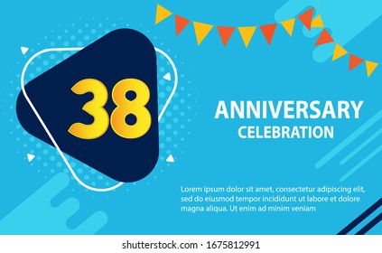 38 years anniversary celebration logo vector template design