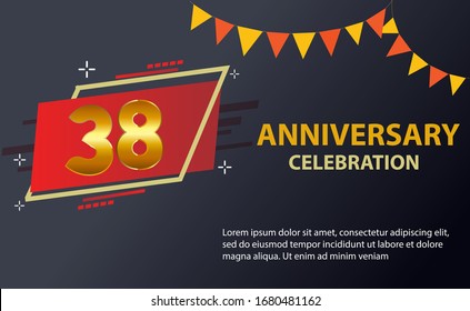 38 years anniversary celebration logo vector template design