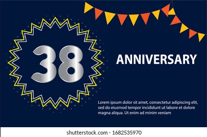 38 years anniversary celebration logo vector template design