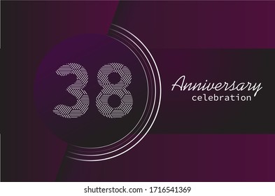 38 years anniversary celebration logo vector template design 