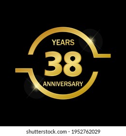 38 years anniversary celebration logo vector template design illustration