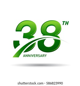 38 years anniversary. celebration logo design