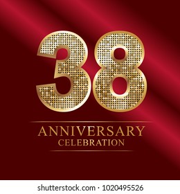 38 Years Anniversary Celebration Logotype Red Stock Vector (Royalty ...