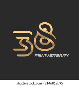 38 years anniversary celebration logotype with elegant modern number